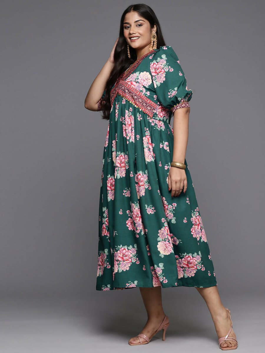 Ahalyaa Women's Traditional wear Ethnic Dress - Green - Distacart