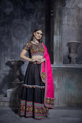 AI Fashion Black Art Silk Designer Navratri Lehenga Choli Collection