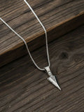 NVR Men's Arrow Shaped Silver Plated Pendant with Chain - Distacart