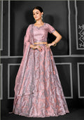 Pink Net Semi-Stitched Bridal Lehenga - Nimayaa Bonanza