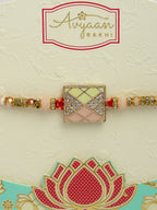 NVR Men Set of 2 Multicolor Stone-Studded Rakhi With Roli Chawal & Chocolate - Distacart
