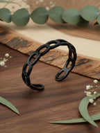 NVR Men's Rhodium Plated Cuff Bracelet - Distacart