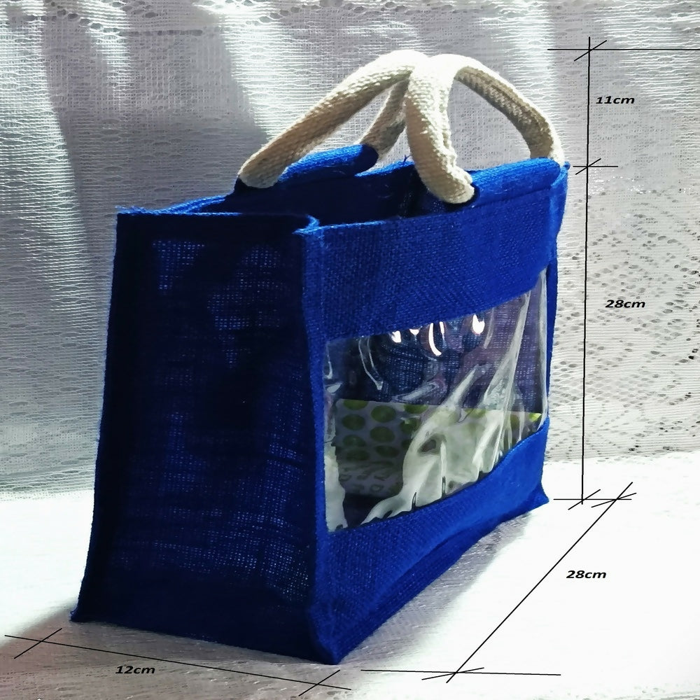 Jute Blue Transpaent Bags Simple, Casual & Very Handy
