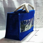 Jute Blue Transpaent Bags Simple, Casual & Very Handy