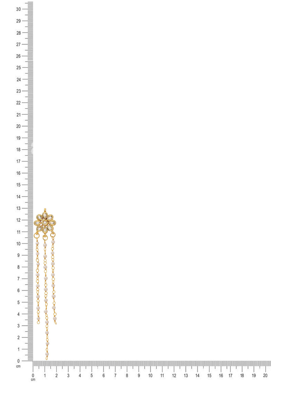 Ruby Raang Gold Long Kundan & Pearl Dangler Earrings - Distacart