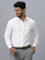 Ramraj Cotton Mens Full Sleeve White Shirt Plus Size - Justice White