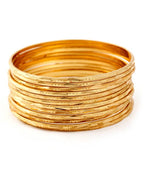 Gold-Plated Alloy Set Of 12 Thin Gold Plated Bangles - The Pari - Distacart