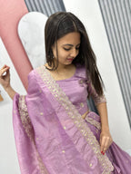 Teeya Creation Lite Purple Color Gold Crush Embroidery Work Fully Stitched Lehenga Choli