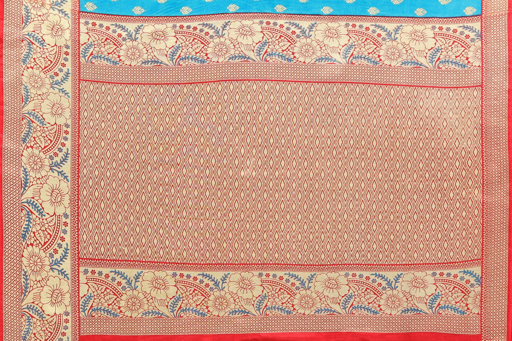 Vamika Blue Printed Art Silk Saree