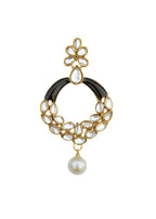 Gold-Plated Alloy Black Enamel Ethnic Earrings - The Pari - Distacart