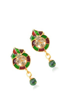 Gold-Plated Alloy Enamel Stud Earrings - The Pari - Distacart
