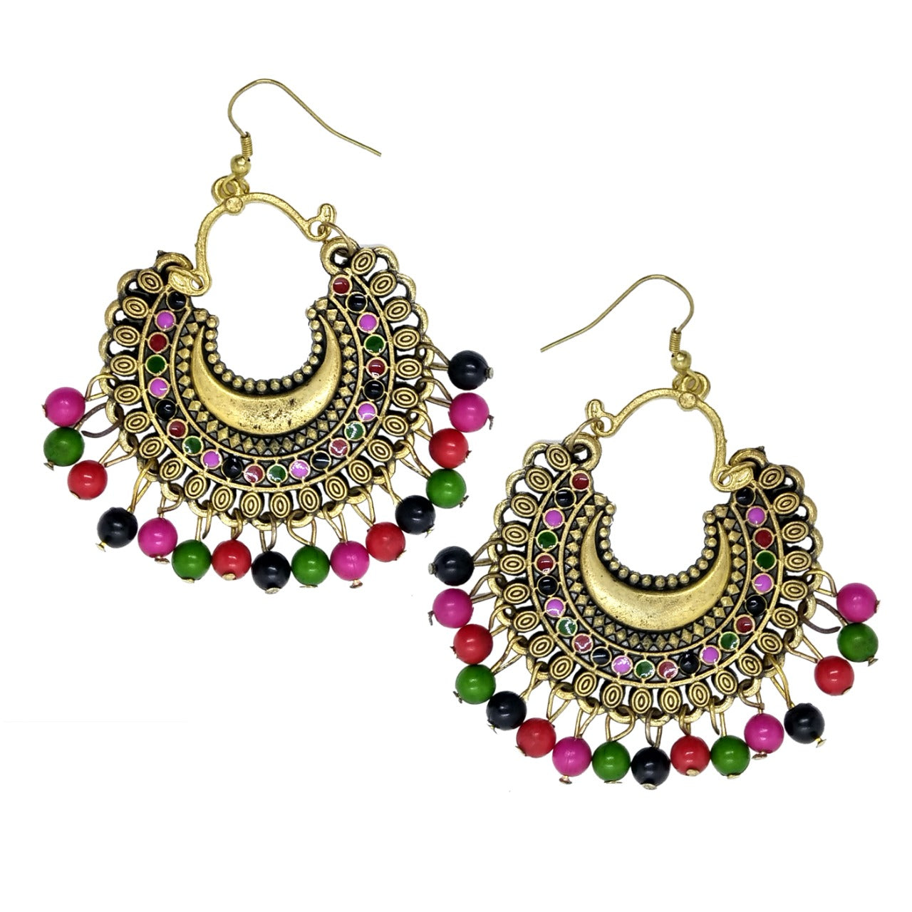 Gold-Plated Alloy Oxidised Designer Earrings - The Pari - Distacart