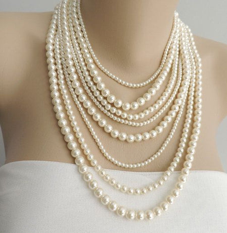 Gold-Polished Alloy Layered Pearl Elegant Necklace - The Pari