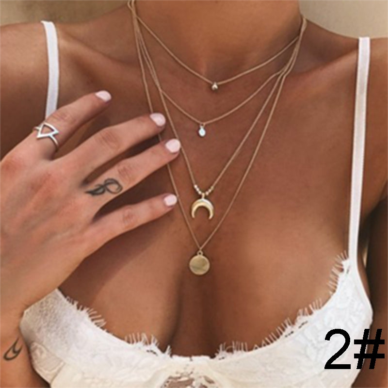Gold-Polished Alloy Layered Designer Short Necklace - The Pari