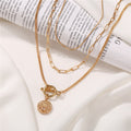 Gold-Polished Alloy Layered Designer Short Necklace - The Pari