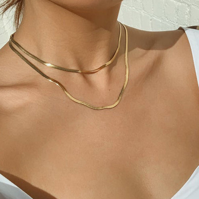 Gold-Polished Alloy Layered Designer Short Necklace - The Pari