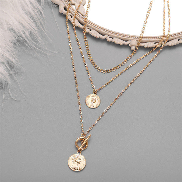 Gold-Polished Alloy Layered Designer Short Necklace - The Pari