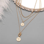 Gold-Polished Alloy Layered Designer Short Necklace - The Pari