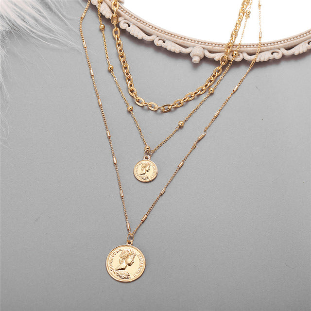 Gold-Polished Alloy Layered Designer Short Necklace - The Pari