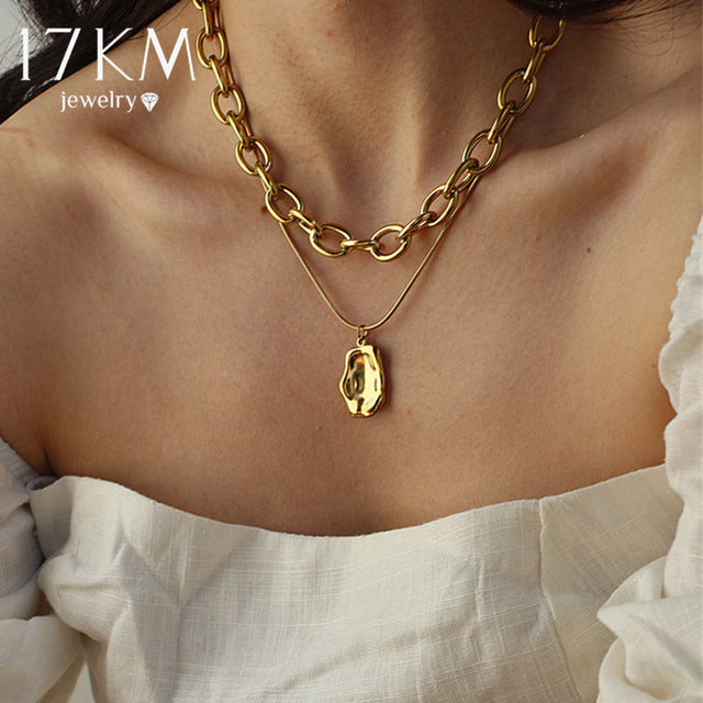 Gold-Polished Alloy Layered Designer Short Necklace - The Pari