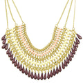 Gold-Polished Alloy Beaded Statement Necklace - The Pari