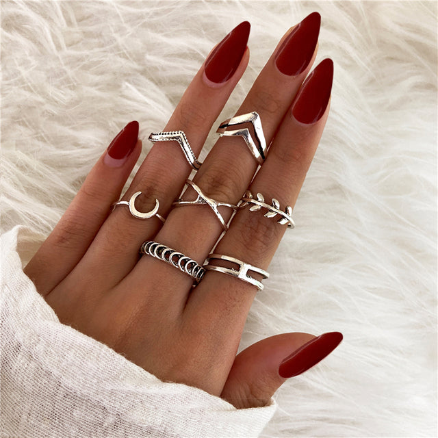 Silver-Plated Alloy Stylish Contemporary Stackable Ring - The Pari