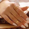 Gold-Polished Alloy Stylish Contemporary Stackable Ring - The Pari