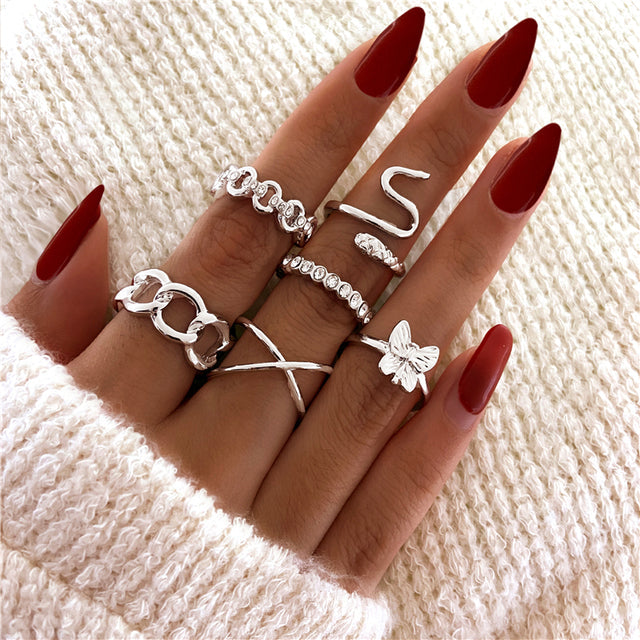 Silver-Plated Alloy Stylish Contemporary Stackable Ring - The Pari