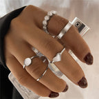Silver-Plated Alloy Stylish Contemporary Stackable Ring - The Pari