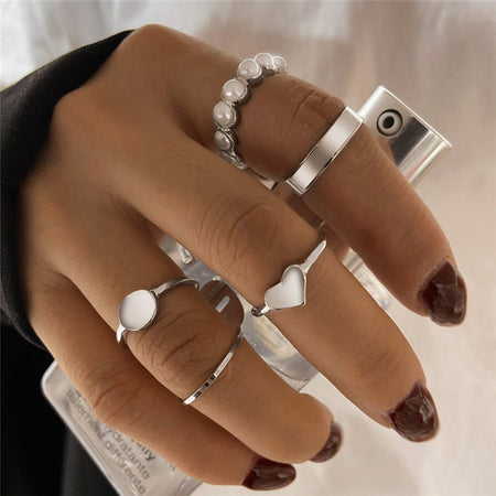 Silver-Plated Alloy Stylish Contemporary Stackable Ring - The Pari
