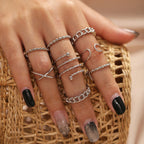 Silver-Plated Alloy Stylish Contemporary Stackable Ring - The Pari