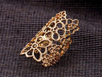Gold-Polished Alloy Golden Mughlai Ring - The Pari