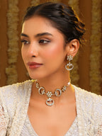 Ruby Raang Chandni Necklace Earrings Set