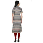 Kanoor Garments Women's Black Straight Collar Neck Kurti