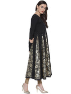 Ahalyaa Black Crepe Foil Printed Anarkali Kurta - Distacart