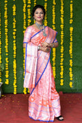 Jyoti Fashion Women's Baby Pink Soft Handloom Silk Zari Woven Saree with Blouse