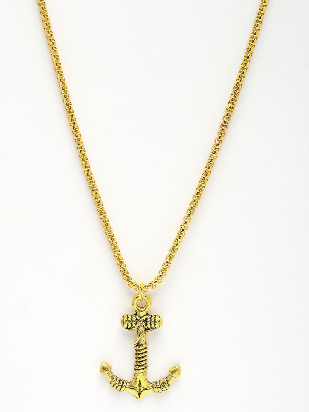 NVR Men Set of 2 Silver & Gold Stainless Steel Pendant with Chain