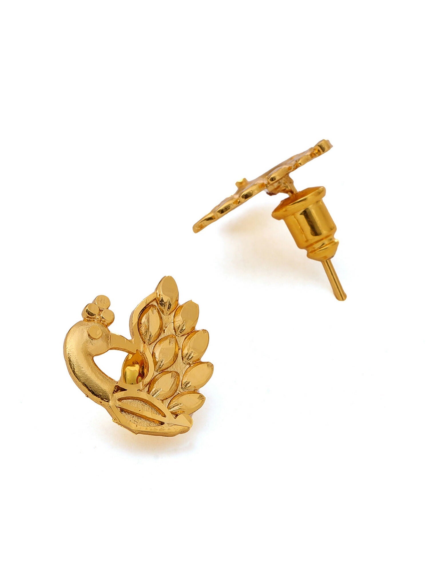 Ruby Raang Gold Peacock Earrings - Distacart