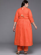 Ahalyaa Women's Traditional wear Kurta Set - Orange