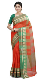 Exclusive Collection Red 100% Pure Cotton Tant Saree - Distacart