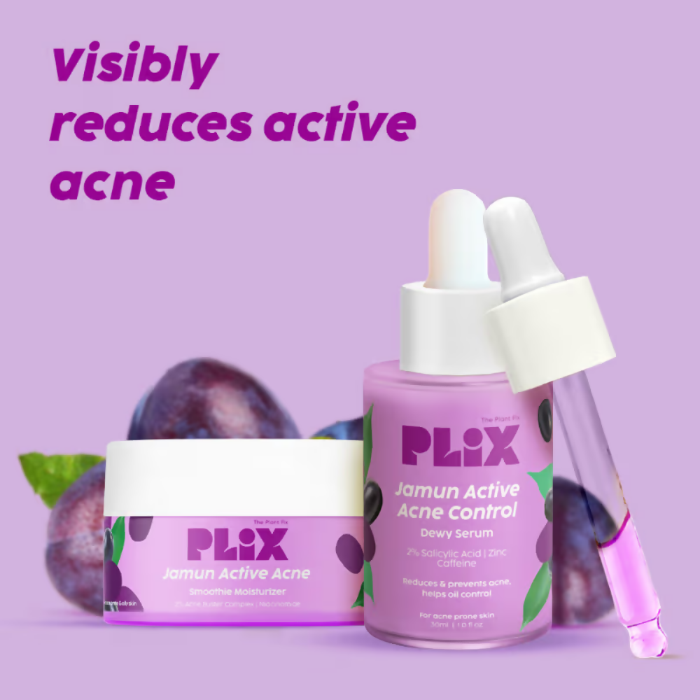 PLIX The Plant Fix 2% Salicylic Acid Active Acne Control Serum & Acne Buster Moisturizer Combo