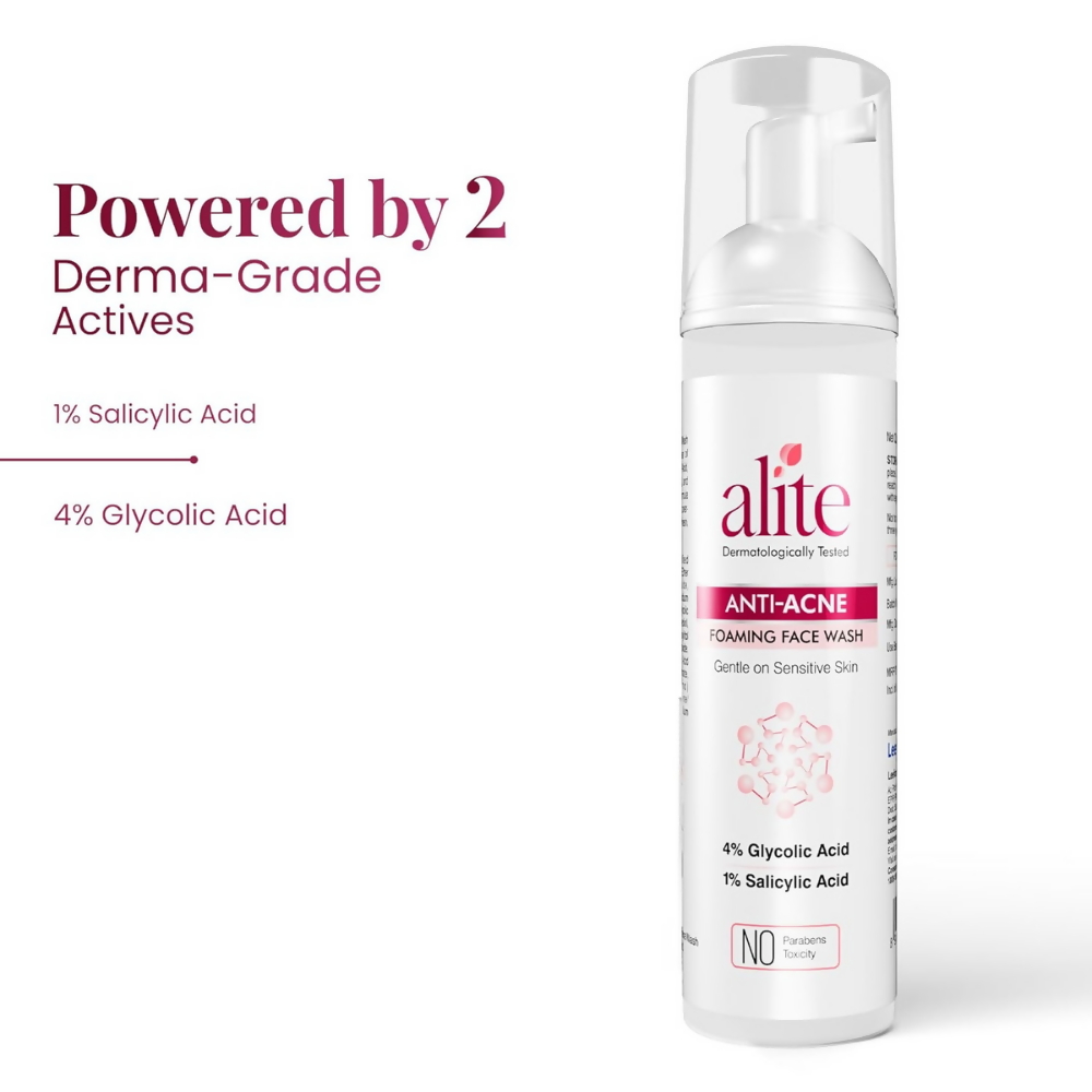 Alite Anti Acne 5-in-1 Foaming Face Wash with 4% Glycolic Acid & 1% Salicylic Acid - Distacart