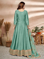 Myra Sea Green Art Silk Embroidered Anarkali Suit