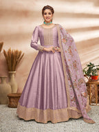 Myra Violet Art Silk Embroidered Anarkali Suit