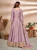 Myra Violet Art Silk Embroidered Anarkali Suit