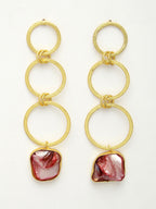 NVR Women's Gold-Plated Mother of Pearl Handcrafted Drop Earrings - Distacart