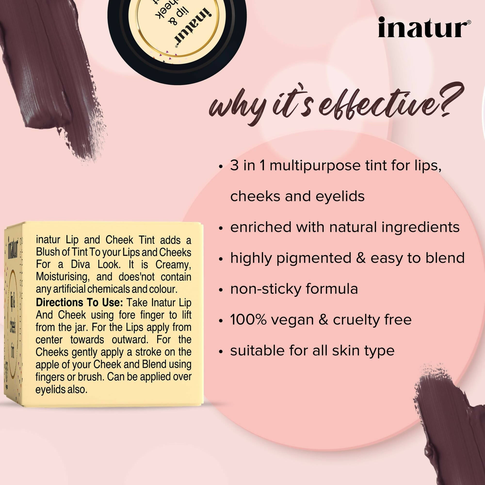 Inatur Lip and Cheek Tint Port Wine - Distacart
