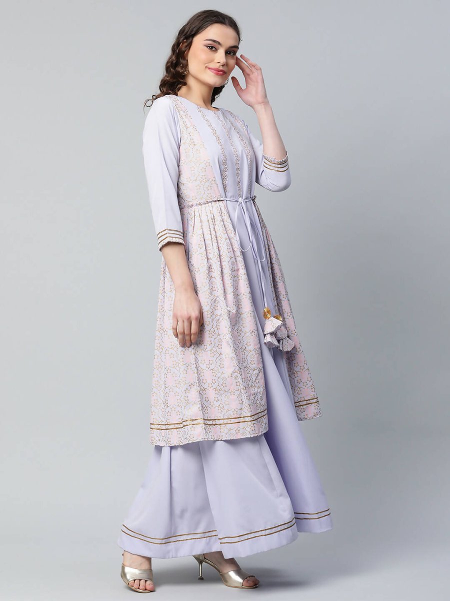 Ahalyaa Womens Powder Blue Crepe Floral Dress - Distacart