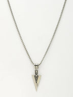NVR Men's Silver-Plated Arrow-Shaped Pendant With Chain