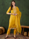 Sangria Embroidered Kurta & Trouser With Dupatta